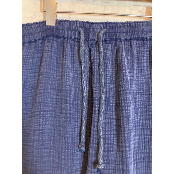 Wonderly Gauze Lounge Pants Womens 2X Navy Elastic Waist Pull On Frayed Hem Plus - Picture 9 of 16